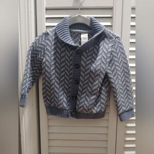 Carter's 12-18 month boy cardigan sweater / blue and grey